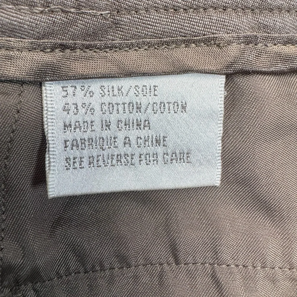 AXIS Silk Blend Pleated Trousers Mens 33Wx28.5L Brown Khaki Sony Pictures